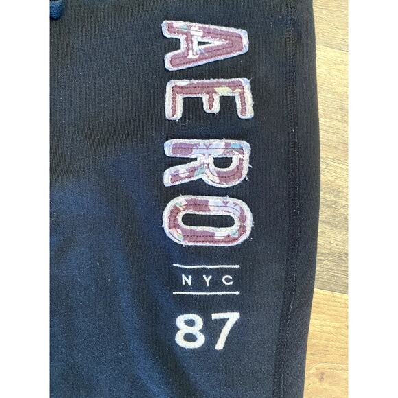 Y2K Aeropostale Black Branded Womens Graphic Letter Jogger Sweatpants M - Picture 1 of 7
